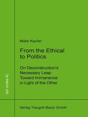 cover image of From the Ethical to Politics